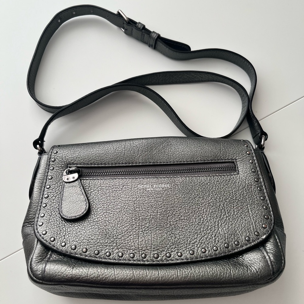 Henri Bendel Metallic Studded Flap Crossbody Bag